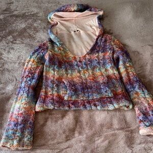 Free People Multicolor Cowl Neck Sweater